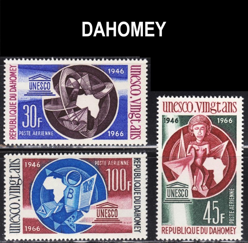 Dahomey Scott C43-45 F to VF mint OG NH.