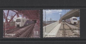 Portugal #2313-14 (1999 Rail Link Bridge issue) VFMNH CV $1.85