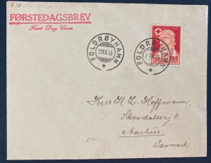 1945 Foldroyhamn Norway First Day Cover FDC To Aarhus Denmark