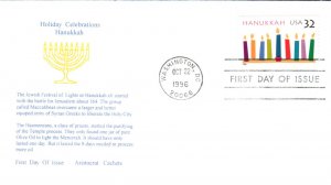 #3118 Hanukkah Aristocrat FDC