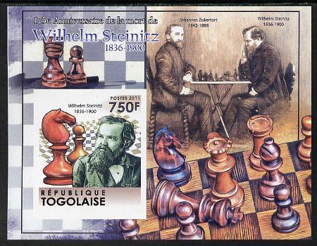 Togo 2011 Chess - Wilhelm Steinitz #2 imperf m/sheet unmo...