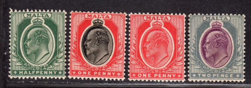 $Malta Sc#30-33 M/H, partial set, Cv. $37