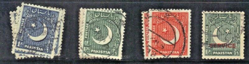 PAKISTAN   SC# 47 48 49+22 **USED** 1948-53   SEE SCAN