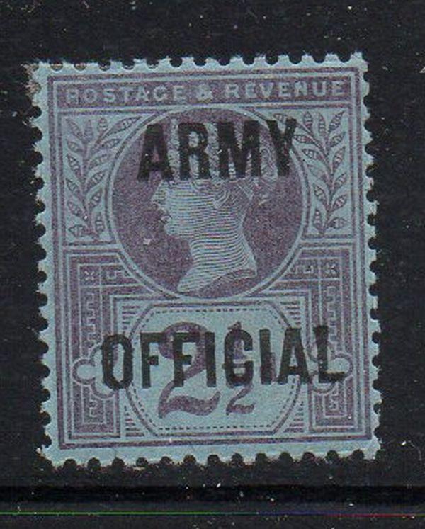Great Britain Sc O56 1896 2 1/2d Victoria Army Official stamp mint