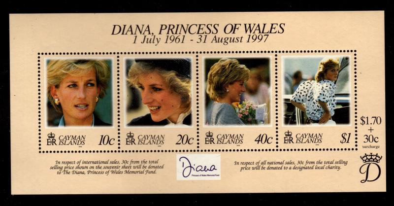 Cayman Islands - Mint Souvenir Sheet Scott #753 (Princess Diana)