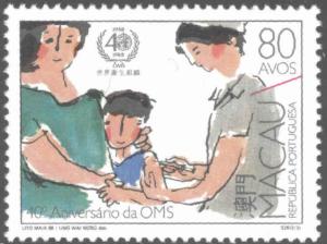 Macau Macao Scott 566  MNH** 1988 WHO stamp