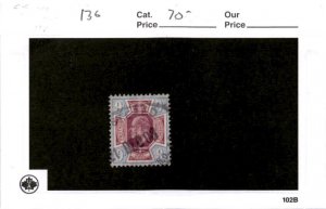Great Britain, Postage Stamp, #136 Used, 1902 King Edward (AL)