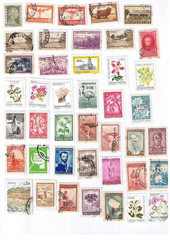 108 Different Argentina Stamps