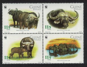 Guinea-Bissau WWF African Buffalo 4v Block of 4 2002 MNH SG#1351-1354