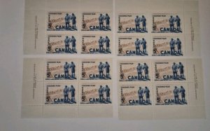 Canada 1961 #394 Colombo Plan  MS Of Plate Blocks MNH