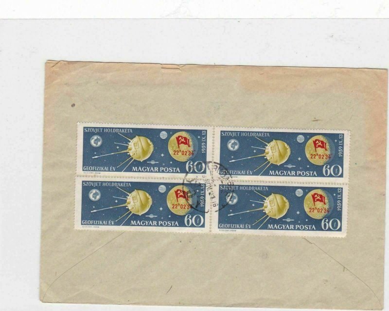 hungarian philatelic 1959 stamps cover ref 12880