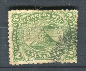 SALVADOR; 1867 early classic Volcano issue used 2r. value