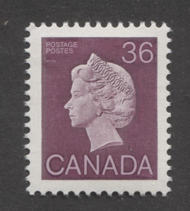 Canada #926A 1987 36c Plum QEII Definitive  Vertical HP Cream Gum  VF-84 NH