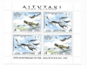 Aitutaki 1995 End of World War II 50th Anniversary Sheet Sc 510 MNH C5