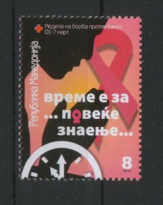 MACEDONIA-MNH** STAMP-CANCER-RED CROSS-2010.