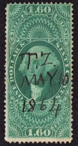 US R72c $1.60 Foreign Exchange 1863 Issue MS 1864 Cancel