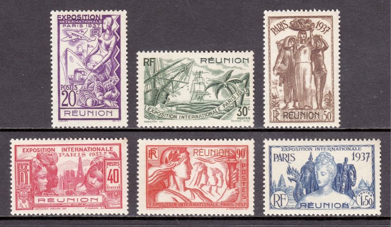 Reunion - Scott #167-172 - MNH - Toning, glazed gum, crease #171 - SCV $20.00