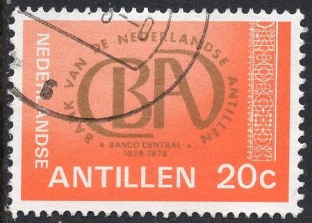 Netherlands Antilles   #408 1978 used  bank   20 ct