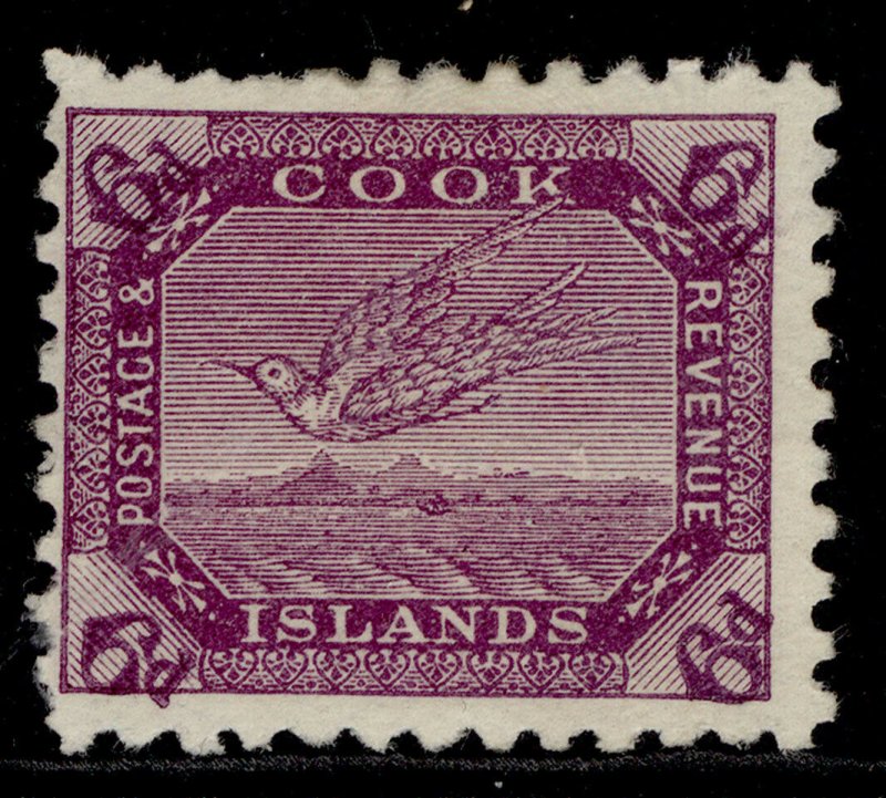 COOK ISLANDS QV SG18a, 6d bright purple, UNUSED. Cat £18. 