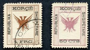 Albania Sc# 67-68 Used.  SCV $24.00