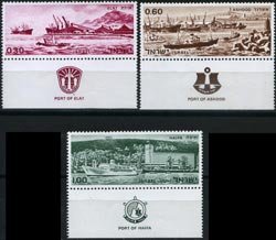 ISRAEL 1969 - Scott# 378-80 Ports tab Set of 3 NH