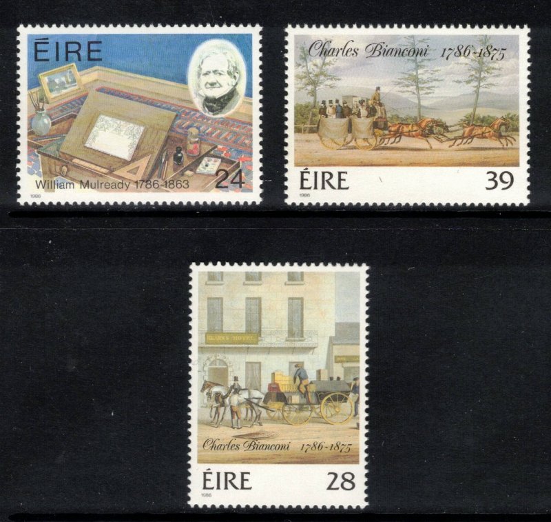 IRELAND 1986 Anniversaries; Scott 674-76, SG 651-53; MNH