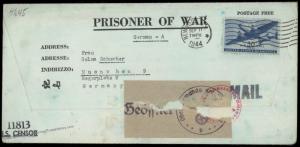 USA POW Camp Scottsbluff Nebraska 1944 WWII Germany Kriegsgefangenpost 911 81579