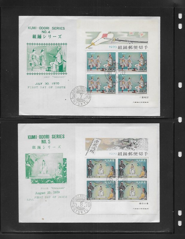 Ryukyu Islands 195a-199a Opera s.s. FDC First Day Cover