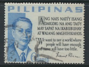 Philippines Sc# 878  - Used    Manuel Roxas  see details & scan