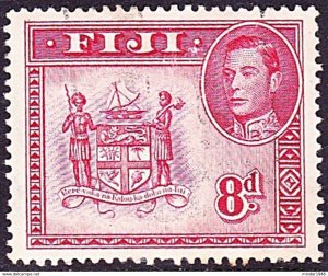 FIJI 1948 KGVI 8d Carmine SG261c FU