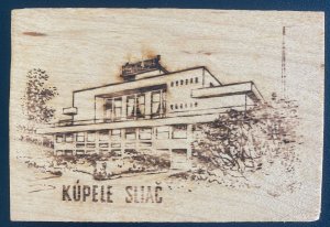 1960 Czechoslovakia Wooden Postcard Cover To Munich Germany