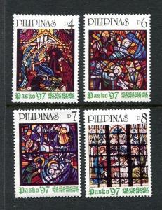 Philippines 2499-2502, MNH. Christmas 1997 - Featuring Stained-Glass Windows