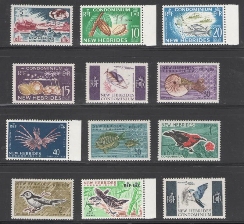 British New Hebrides 1963 Island Scenes Scott # 96 - 107 MNH