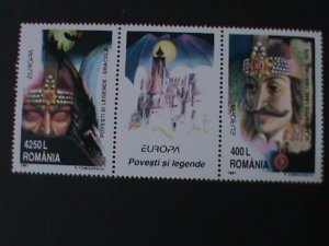 ​ROMANIA-1997-SC#4158a-EUROPA-DRACULA-STRIP STAMP-MNH VF WE SHIP TO WORLDWIDE