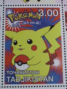 TAJIKISTAN STAMP- POKEMON- GOTTA CATCH  THEM ALL  STAMP MNH FULL SHEET  VF