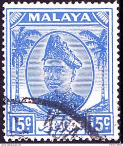 MALAYA SELANGOR 1949 15c Ultramarine SG100 Fine Used