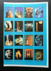 Ajman Apollo Space Moon Astronomy Astronaut Rocket Earth (sheetlet) MNH *imperf