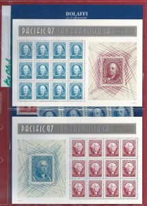 1997 Pacific 97 Exhibition - BF 39/40 sheets of 12 MNH **