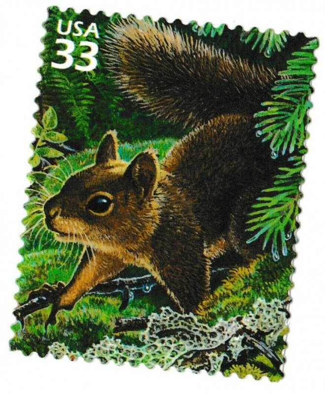US 3378i Pacific Coast Rain Forest Douglas Squirrel 33c single MNH 2000