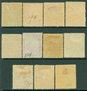 EDW1949SELL : MEXICO 1898 Sc #279-89 Very Fine, Mint OG. #284 VF, Used. Cat $837