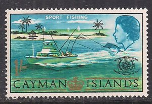 Cayman Islands 1967 QE2 1/- Sport Fishing MLH SG 207 ( M1009 )