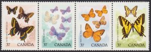 BUTTERFLIES * MNH Canada 1988 #1210-13, STRIP of 4 stamps