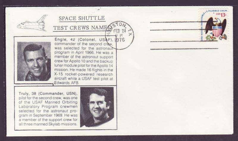 Space Shuttle Test Crews Named Feb 24,1976 Cover