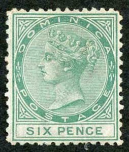 DOMINICA SG2 1874 6d Green Wmk Crown CC perf 12.5 un-used (no gum) 