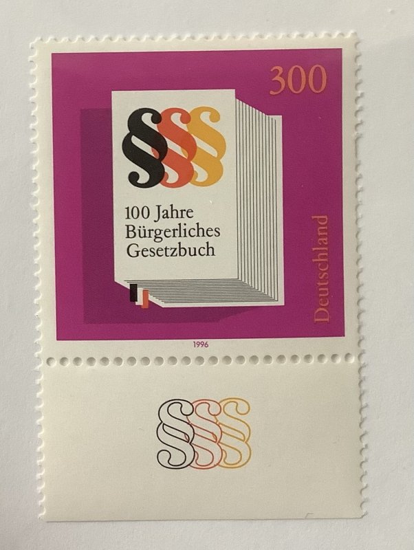 Germany 1996 Scott 1942 MNH - 300pf, German Civil Code Cent.