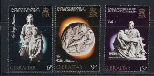 Gibraltar 326-28 MNH 1975 Michelangelo