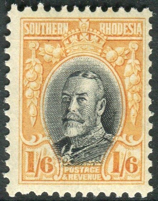 SOUTHERN RHODESIA-1936 1/6 Black & Orange-Yellow Perf 11½ lightly mounted Sg 24a