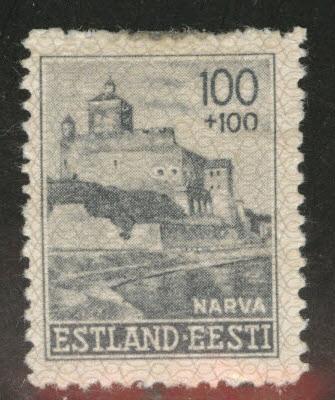 Estonia Scott NB6 occupation semipostal 1941 MH* rough perfs