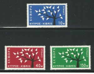 Cyprus,1963 Europa, Scott #219-221 complete set, mint, lightly hinged, very fine 
