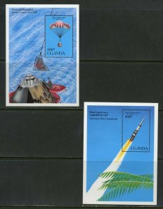 UGANDA APOLLO 11 20th ANNIVERSARY OF THE MOON LANDING SOUVENIR SHEETS MINT NH 